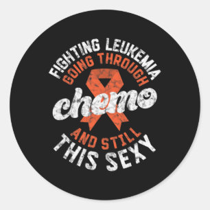 Sticker Rond Lutter Contre La Leucémie En Passant Par Chemo Enc