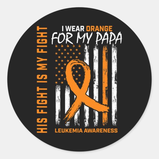 Sticker Rond Lutter contre la leucémie orange Sensibilisation a (Devant)