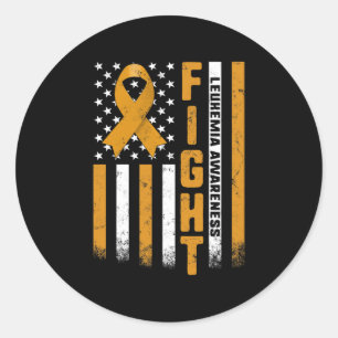 Sticker Rond Lutter contre la leucémie Sensibilisation Orange R