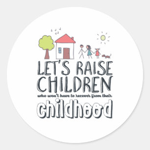 Sticker Rond Lutter contre la maltraitance envers les enfants C