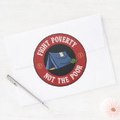 Sticker Rond Lutter contre la pauvreté et non les pauvres (Enveloppe)