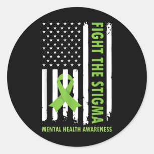 Sticker Rond Lutter contre la Stigma Usa Drapeau Sensibilisatio