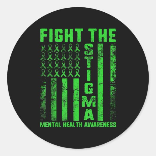 Sticker Rond Lutter contre la stigmatisation et la dépression d (Devant)