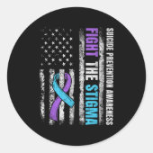 Sticker Rond Lutter contre la stigmatisation et le drapeau amér (Devant)