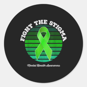 Sticker Rond Lutter contre la stigmatisation, le Ruban vert, la
