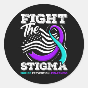 Sticker Rond Lutter Contre La Stigmatisation Prévention Du Suic