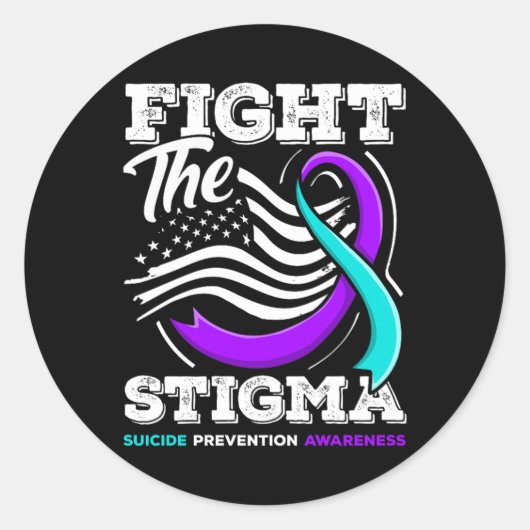 Sticker Rond Lutter Contre La Stigmatisation Prévention Du Suic (Devant)