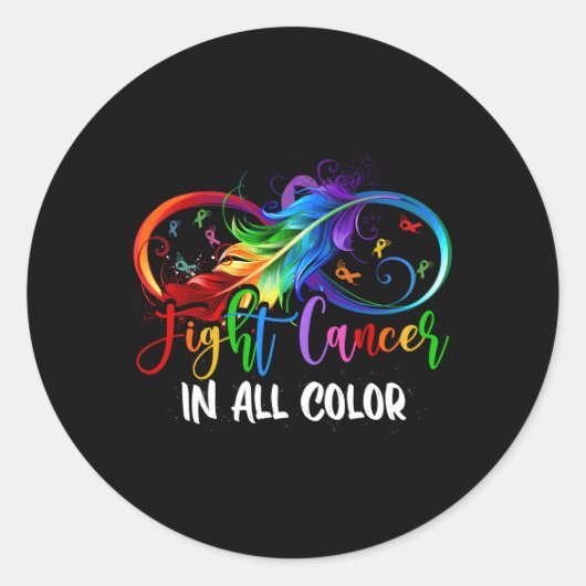 Sticker Rond Lutter contre le cancer dans toutes les couleurs C (Devant)