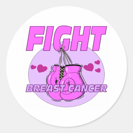 Sticker Rond Lutter contre le cancer du sein (Devant)