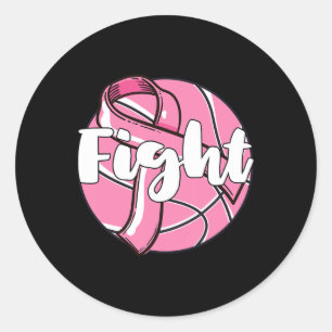 Sticker Rond Lutter Contre le cancer du sein Joueur de basket-b