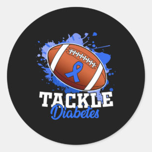 Sticker Rond Lutter contre le diabète bleu Diabète Type 1 Sensi
