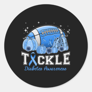 Sticker Rond Lutter contre le diabète Diabète Bleu Ribbon Dibet
