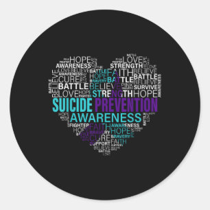 Sticker Rond Lutter contre le suicide Lutter contre l'espoir Un