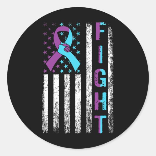 Sticker Rond Lutter contre le suicide Sensibilisation Drapeau a (Devant)