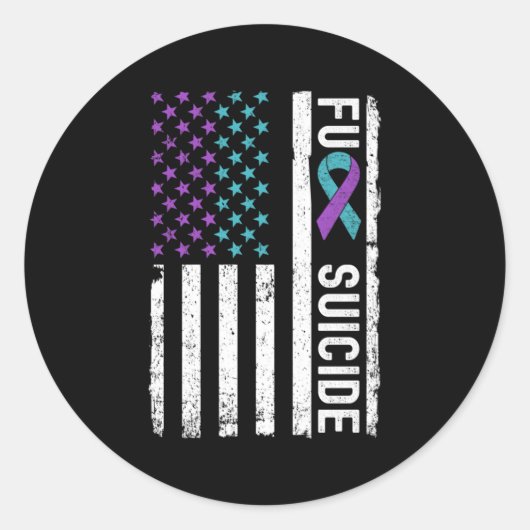 Sticker Rond Lutter Contre Le Suicide Sensibilisation Et Préven (Devant)