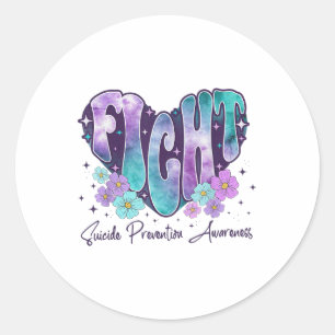 Sticker Rond Lutter contre le suicide Sensibilisation Ruban Coe