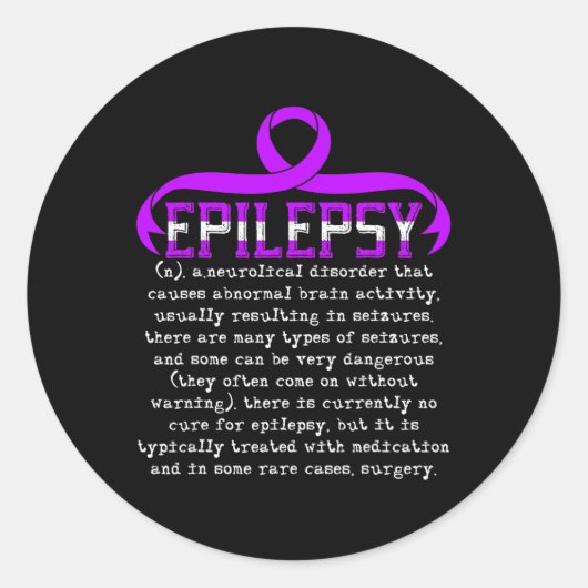 Sticker Rond Lutter contre l'épilepsie Épileptique Mois de sens (Devant)