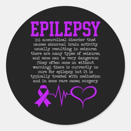Sticker Rond Lutter contre l'épilepsie Épileptique Mois de sens (Devant)
