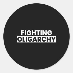 Sticker Rond Lutter contre l'oligarchie Manifestation contre l'