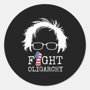 Sticker Rond Lutter Contre L'Oligarchie Sanders Et Aoc Liberter