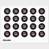 Sticker Rond Lutter Priez Gagner Léger Rose cancer du sein (Feuille)