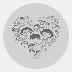 Sticker Rond Luv