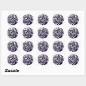 Sticker Rond Luv Cat, conception de chat personnalisée (Feuille)