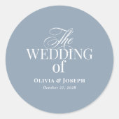 Sticker Rond Luxe and Elegant Dusty Blue Wedding (Devant)