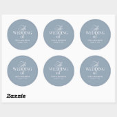 Sticker Rond Luxe and Elegant Dusty Blue Wedding (Feuille)