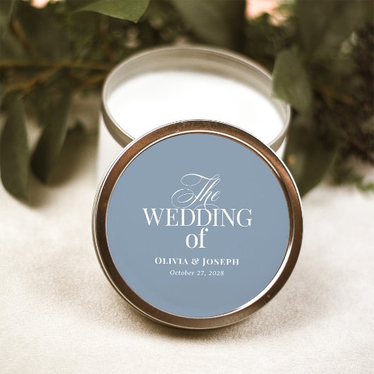 Sticker Rond Luxe and Elegant Dusty Blue Wedding