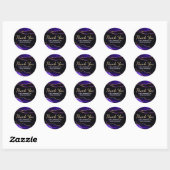 Sticker Rond Luxe Blue violet et or Parties scintillant Agate B (Feuille)