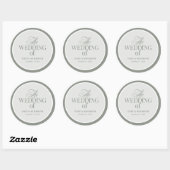 Sticker Rond Luxe classique | Élégant Mariage vert Sage (Feuille)