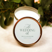 Sticker Rond Luxe classique | Élégant Mariage vert Sage Lumière