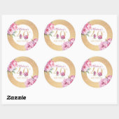 Sticker Rond Luxe Custom 40e anniversaire Peonies Parties scint (Feuille)