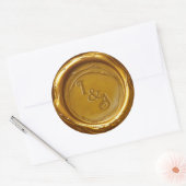 Sticker Rond Luxe Elégant Mariage de cire d'or brillant (Enveloppe)
