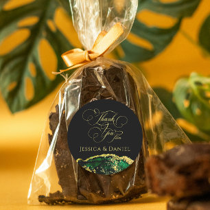 Sticker Rond Luxe Emerald Green Gold Custom