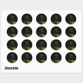 Sticker Rond Luxe Emerald Green Gold Custom (Feuille)