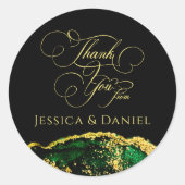 Sticker Rond Luxe Emerald Green Gold Custom (Devant)