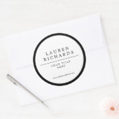 Sticker Rond Luxe professionnel noir et blanc (Enveloppe)