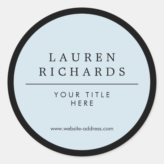 Sticker Rond Luxe professionnel noir et bleu (Devant)