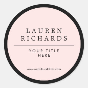 Sticker Rond Luxe professionnel noir et rose