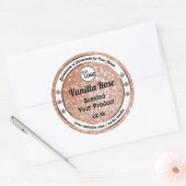 Sticker Rond Luxe Rose Gold Parties scintillant Étoiles Produit (Enveloppe)