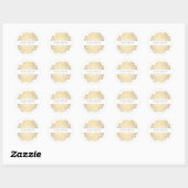 Sticker Rond Luxe Wood Effet Art (Feuille)