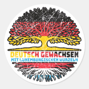 Sticker Rond Luxembourg Luxembourgeois Deutsch Deutschland Baum