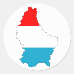 Sticker Rond luxembourgeois feuille de drapeau forme silhouette