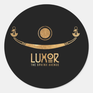 Sticker Rond Luxor l'allée du Sphinx navire de Khoufou Karnak É