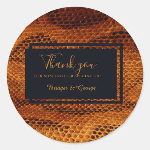 Sticker Rond luxueux animal en peau de serpent sauvage mariage