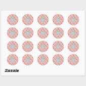 Sticker Rond Luxueux Monogramme doré Rose (Feuille)