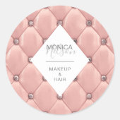 Sticker Rond Luxueux Monogramme doré Rose (Devant)