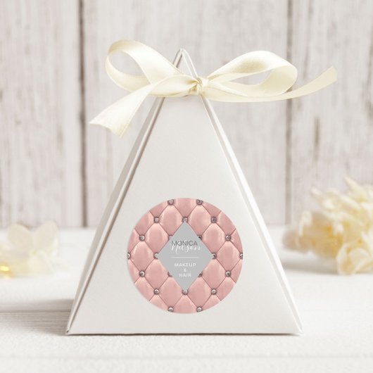 Sticker Rond Luxueux Monogramme doré Rose
